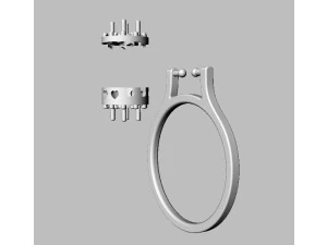 Double Face Gemstone Ring 3D Print Model