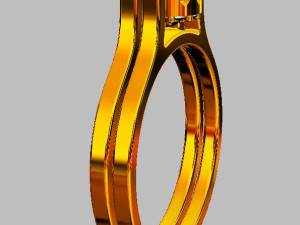 Double Face Gemstone Ring Model Cetak 3D