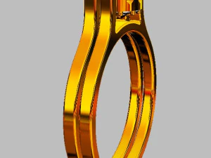 Double Face Gemstone Ring 3D Print Model