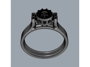 Double Face Gemstone Ring 3D Print Model