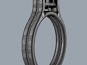 Double Face Gemstone Ring 3D Print Model