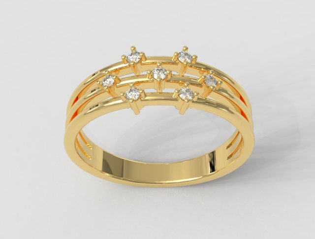 Diamond Ring 3D Print Model .c4d .max .obj .3ds .fbx .stl .blend 