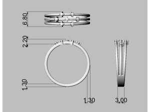Diamond Ring 3D Print Model