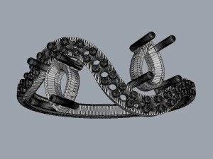 Two Stones Ring 3D Print Model