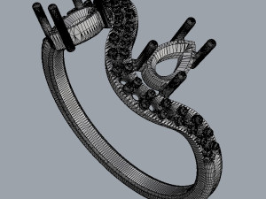 Two Stones Ring 3D Print Model