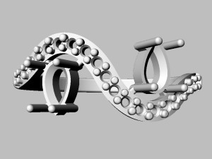 Two Stones Ring 3D Print Model