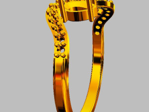 Two Stones Ring 3D Print Model