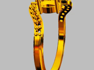 Two Stones Ring 3D Print Model