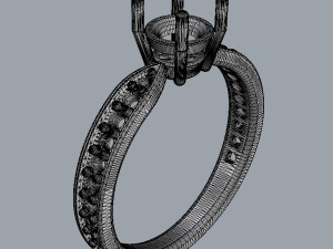 5mm Diamond Solitaire Ring Modello di stampa 3D