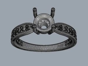 5mm Diamond Solitaire Ring 3D Print Model