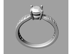 5mm Diamond Solitaire Ring 3D Print Model