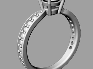 5mm Diamond Solitaire Ring 3D Print Model