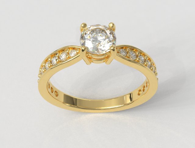 5mm Diamond Solitaire Ring Modello di stampa 3D .c4d .max .obj .3ds .fbx .stl .blend 