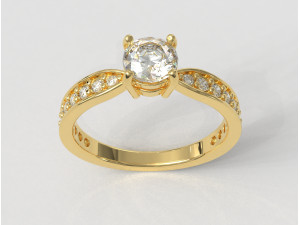 5mm Diamond Solitaire Ring 3D Print Model