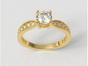 Anel solit&aacute;rio de diamante de 5 mm Modelo de Impressão 3D