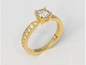 5mm Diamond Solitaire Ring Modello di stampa 3D