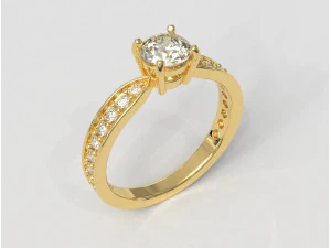 5mm Diamond Solitaire Ring 3D Print Model