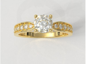 5mm Diamond Solitaire Ring Modello di stampa 3D