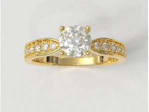 5mm Diamond Solitaire Ring 3D Print Model