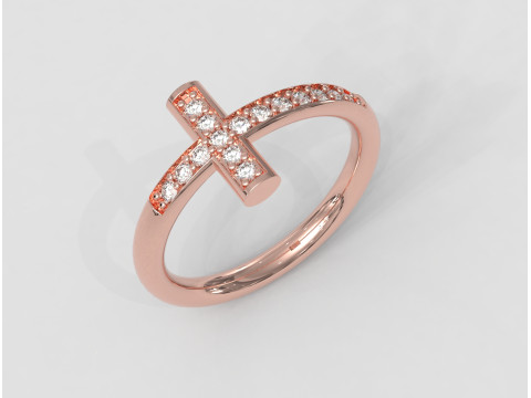 Cross Diamond Ring 3D 프린트 모델