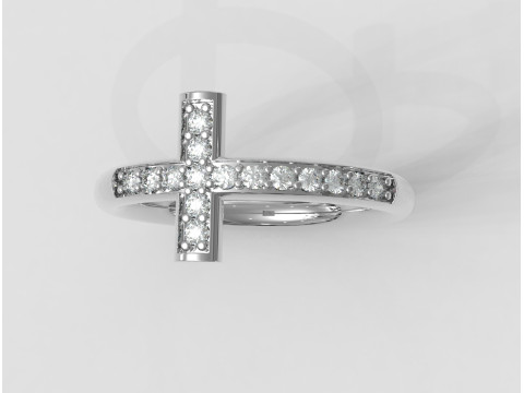 Cross Diamond Ring 3D 프린트 모델