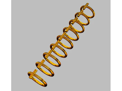 Cross Diamond Ring 3D Print Model