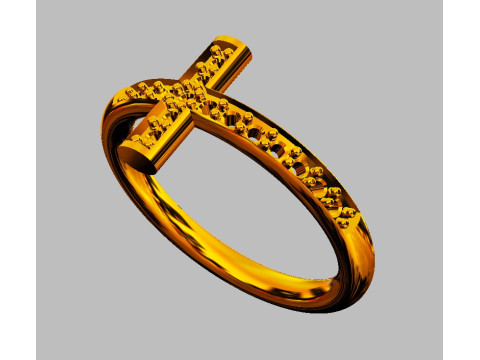 Cross Diamond Ring 3D 프린트 모델