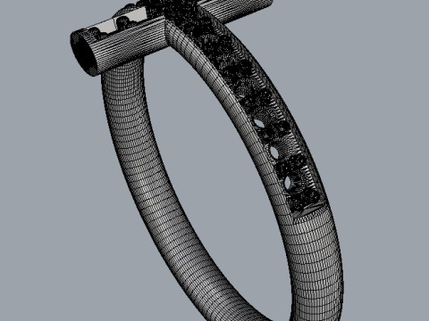 Cross Diamond Ring 3D 프린트 모델
