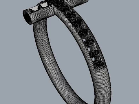 Cross Diamond Ring 3D Print Model