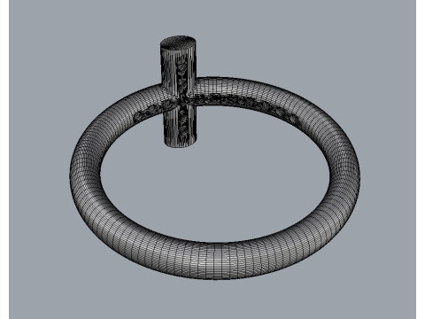 Cross Diamond Ring 3D 프린트 모델