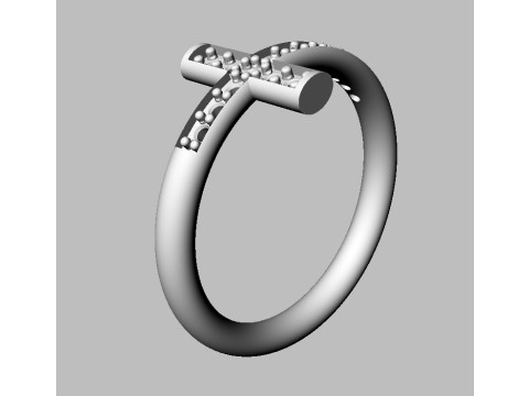 Cross Diamond Ring 3D 프린트 모델