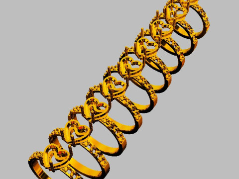 7mm Heart Gemstone Ring 3D Print Model