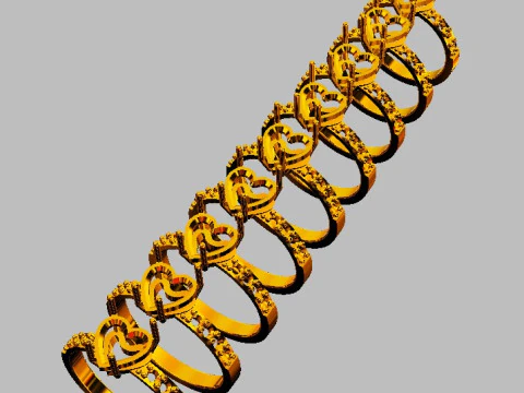 7mm Heart Gemstone Ring 3D Print Model