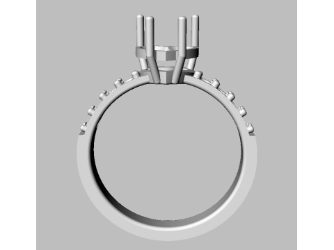 7mm Heart Gemstone Ring 3D Print Model