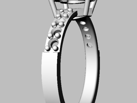 7mm Heart Gemstone Ring 3D Print Model