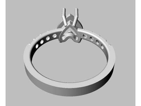 7mm Heart Gemstone Ring 3D Print Model