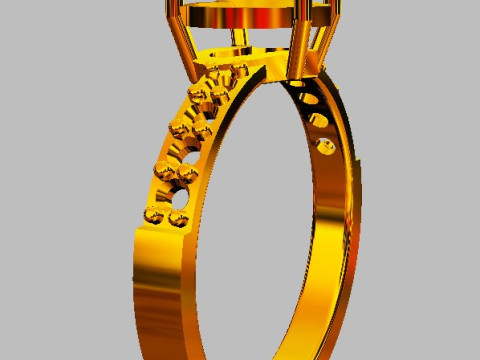 7mm Heart Gemstone Ring 3D Print Model