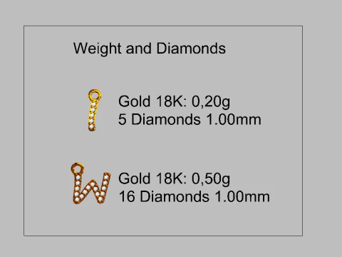 Alphabet Diamont Pendants - 7mm 3D Print Model