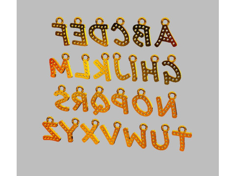 Alphabet Diamont Pendants - 7mm 3D प्रिंट मॉडल