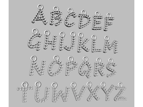 Alphabet Diamont Pendants - 7mm 3D Print Model