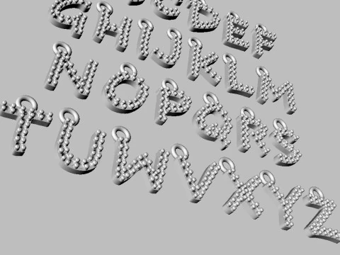Alphabet Diamont Pendants - 7mm 3D Print Model