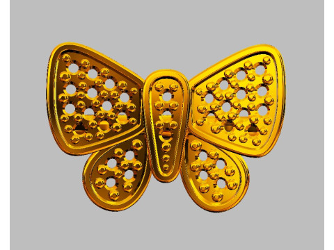Butterfly Diamond Ring Model Cetak 3D
