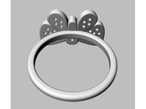 Butterfly Diamond Ring Model Cetak 3D