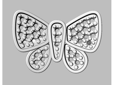 Butterfly Diamond Ring Model Cetak 3D