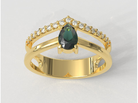 Pear Gemstone Ring 3D Принт Модель