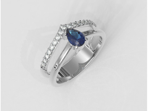 Pear Gemstone Ring 3D 打印模型