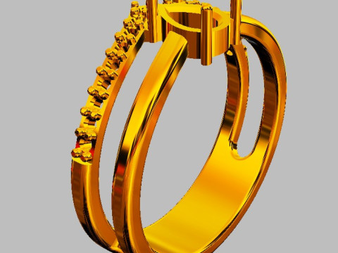 Pear Gemstone Ring 3D 打印模型