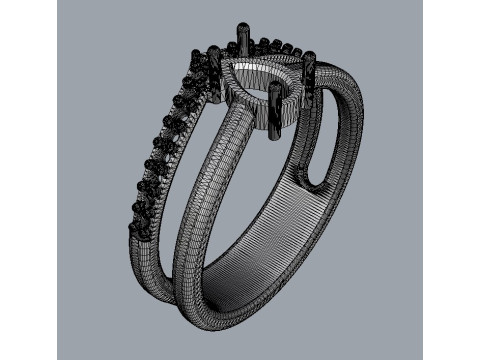 Pear Gemstone Ring 3D 打印模型