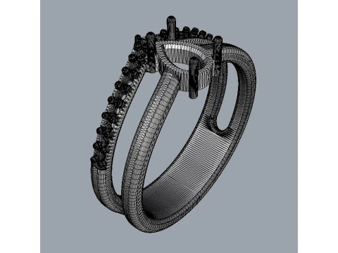 Pear Gemstone Ring 3D Print Model