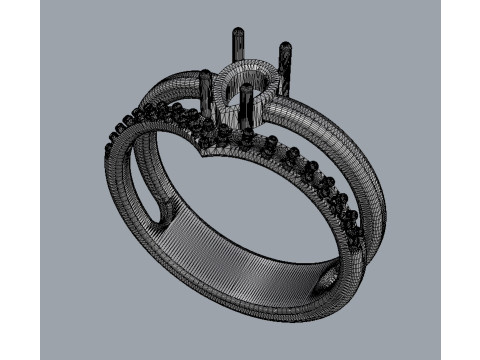 Pear Gemstone Ring 3D 打印模型